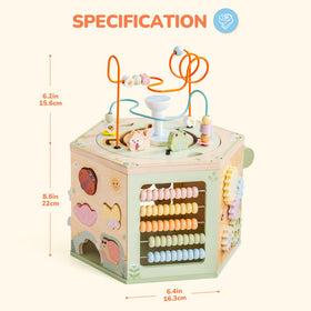ROBOTIME wooden activity cube perfect for 1+ year toddlers.