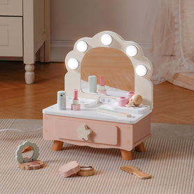 ROBOTIME wooden lipsticks and powder for safe pretend makeup.