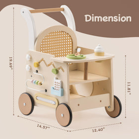 Robotime wooden baby walker rounded edges emphasizing kid safety