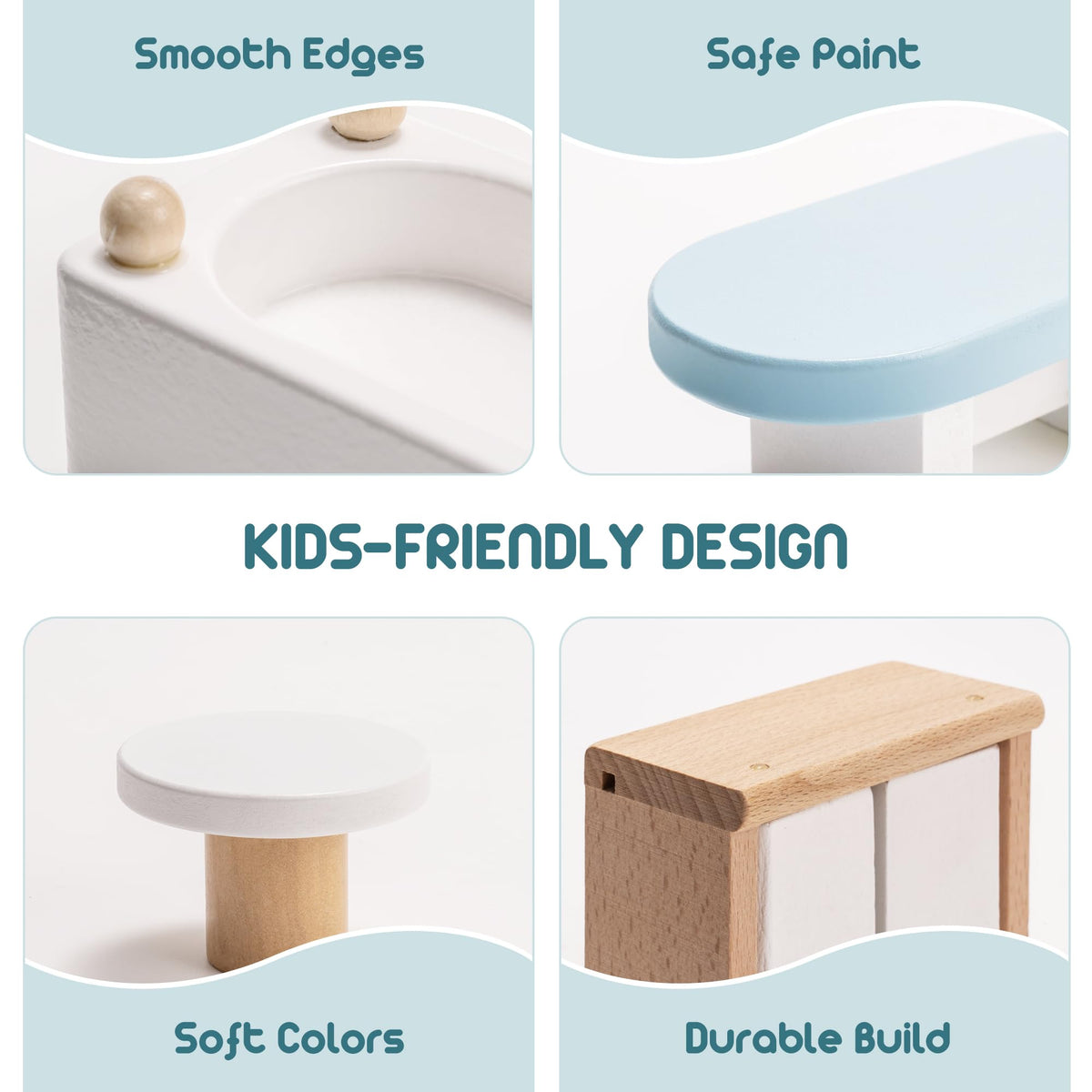 ROBUD bathroom furniture for dollhouses, supports playful routines.