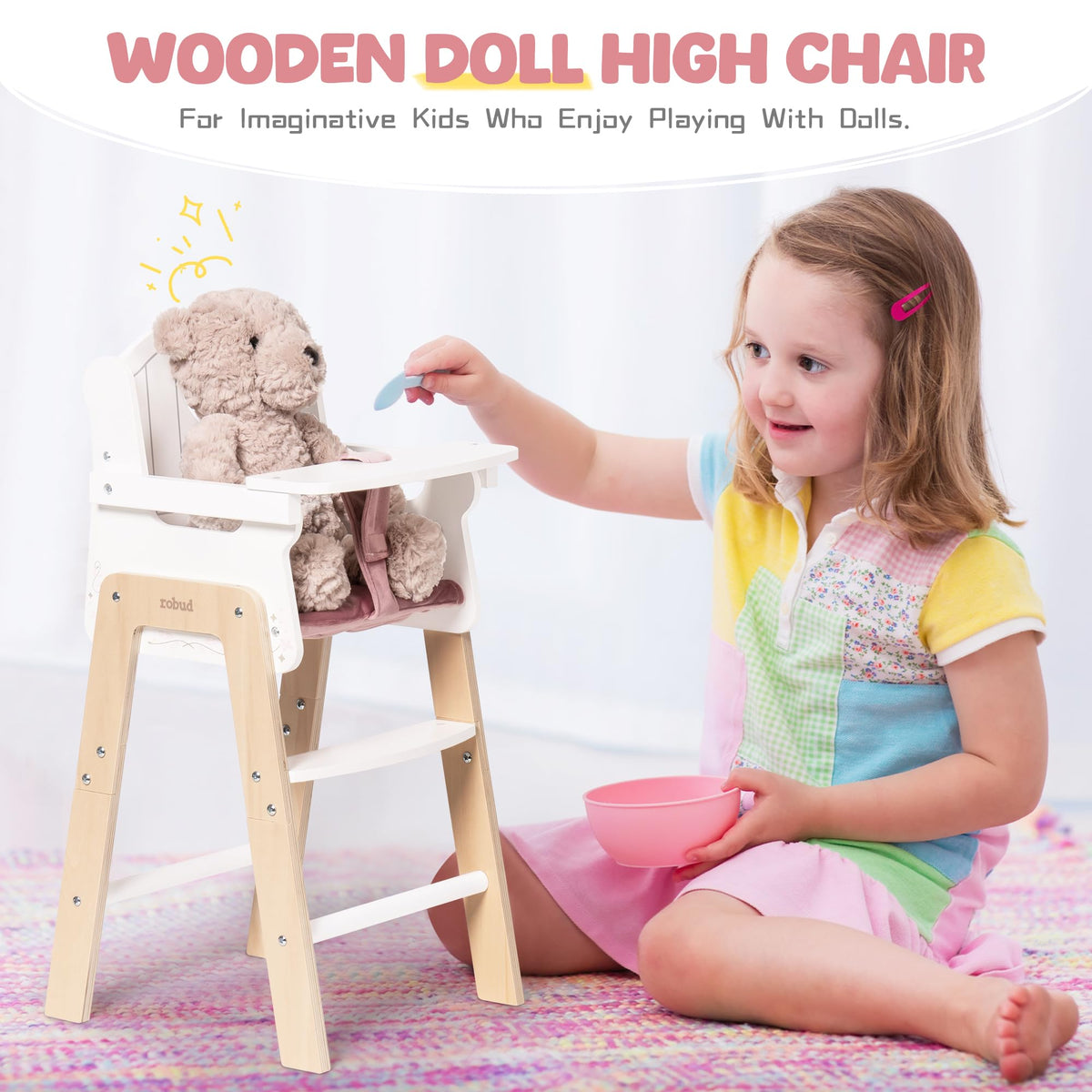 ROBUD Bow pattern detail adds charming touch for doll tea-time