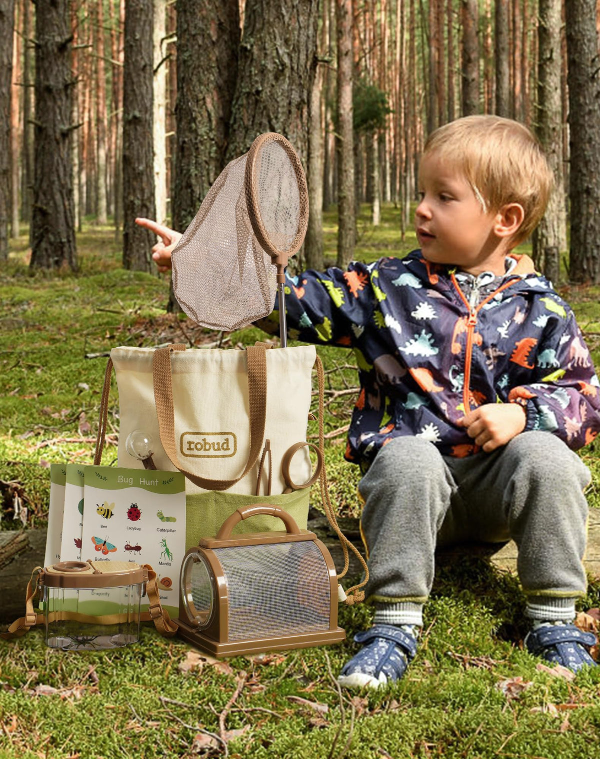 Extendable net from ROBUD Bug Catcher Kit for catching specimens on nature walks