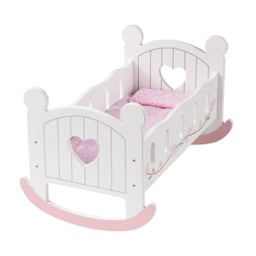 ROBUD doll bed with pillow, sheet, and quilt for cozy storytelling