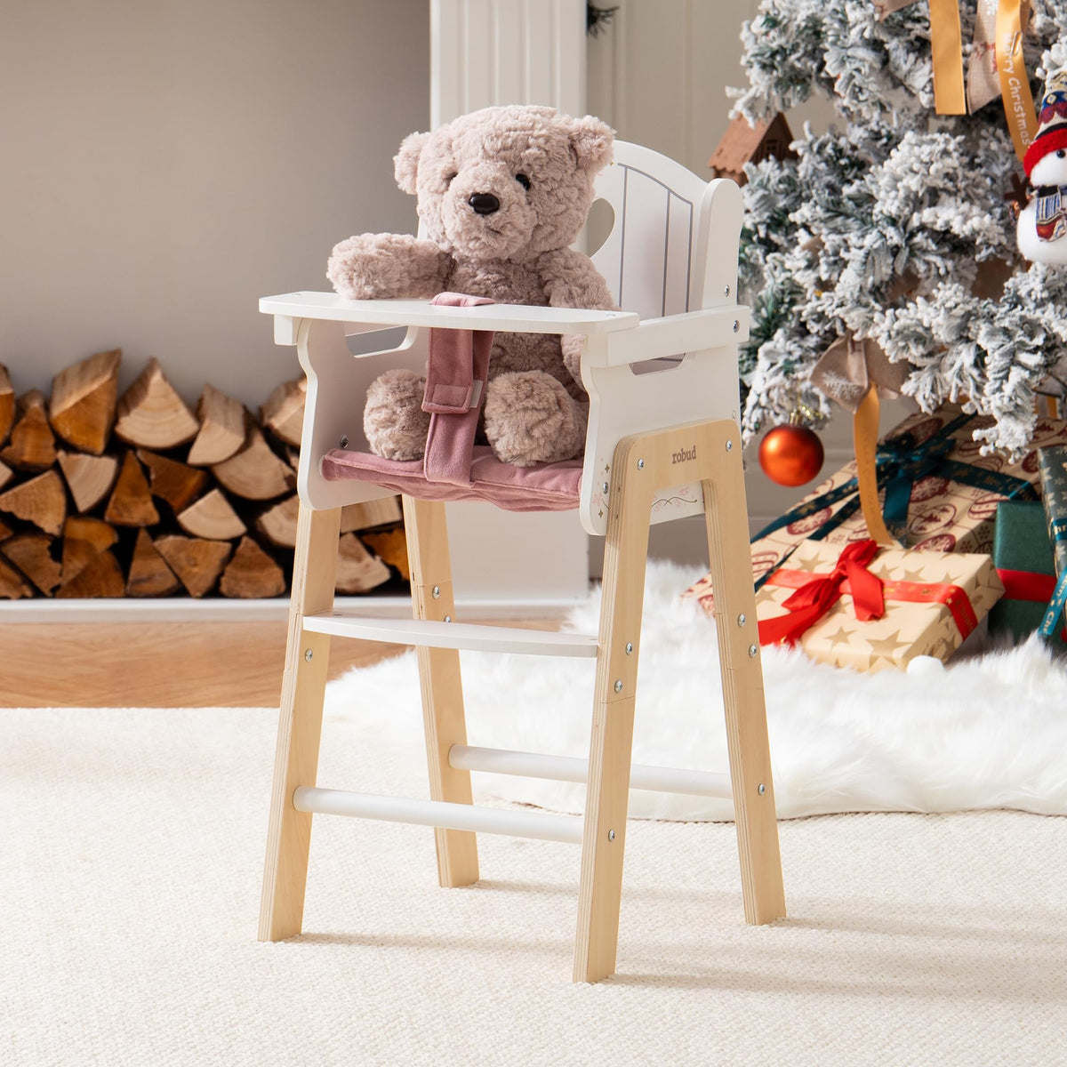 ROBUD Doll High Chair cushion detail with soft removable cushion for dolls