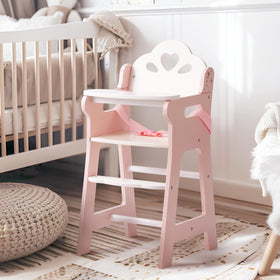 ROBUD seat belt feature on high chair ensures secure holds during pretend meals.