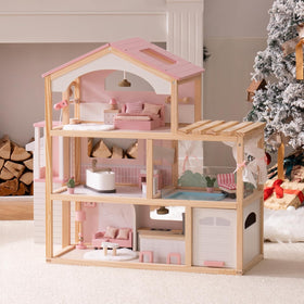 ROBUD dollhouse garage for pretend vehicle storage and adventures