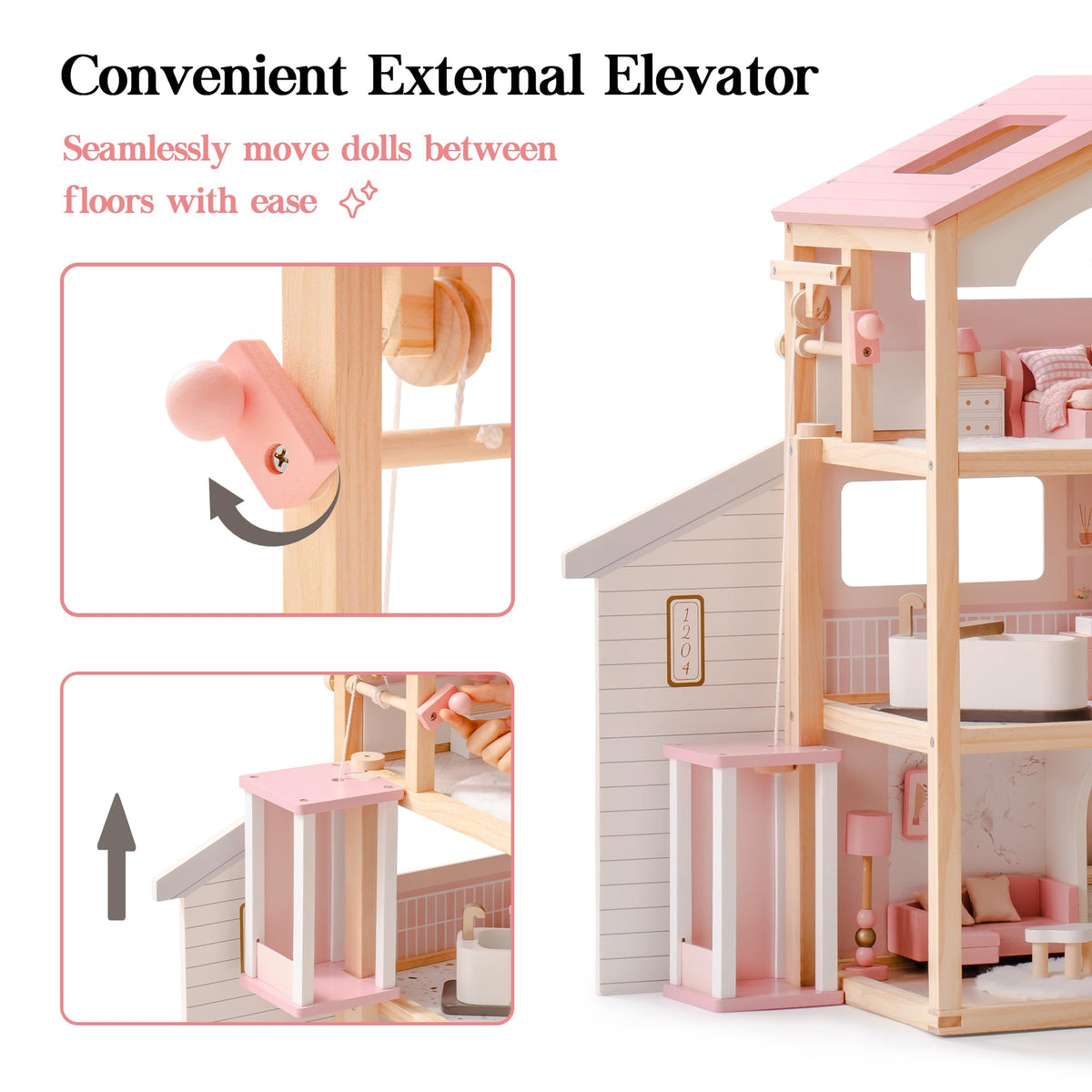 ROBUD dollhouse small furniture set supports detailed pretend meals and decor