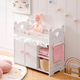 Gift-ready ROBUD packaging frames the doll crib as a thoughtful present.