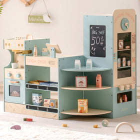ROBUD grocery store playset cash register fosters imaginative checkout play