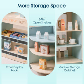 ROBUD grocery store playset display shelves organize pretend items