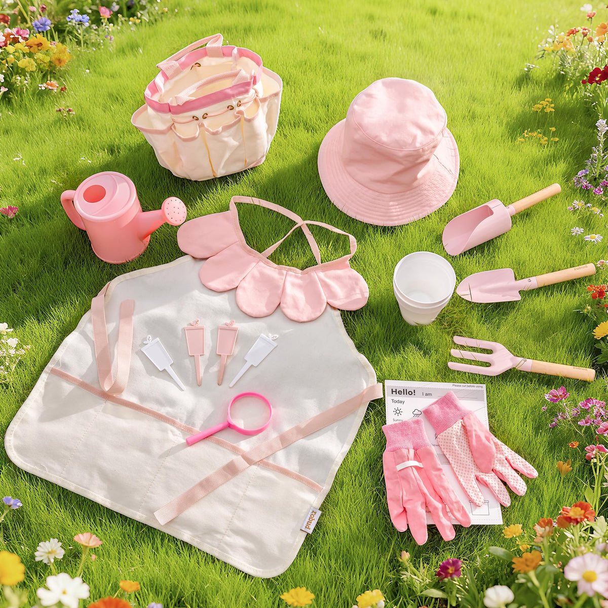 ROBUD kid gardening set apron protects clothes during hands on gardening