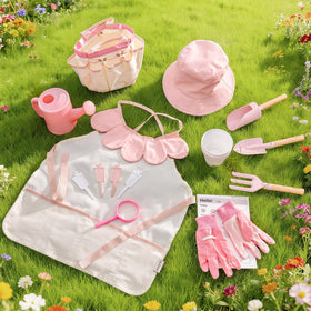 ROBUD kid gardening set apron protects clothes during hands on gardening