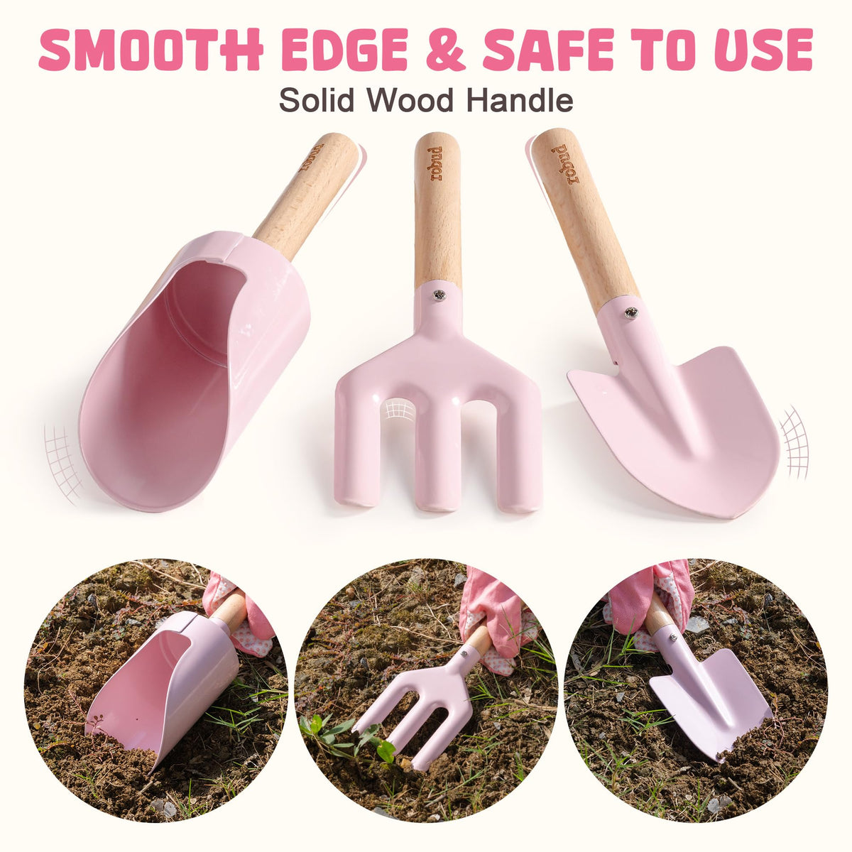 ROBUD kid gardening set child friendly design for easy handling