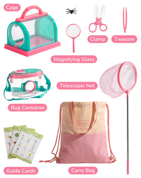 ROBud magnifying glass highlights tiny bugs, fostering careful observation during nature play