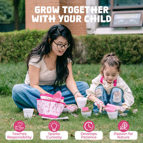 ROBud 4 flower pots support easy potting and observation of growth.