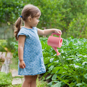 ROBud watering can is sized for small hands and gentle pours.