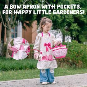 ROBud waterproof gloves protect tiny hands during planting and watering sessions.