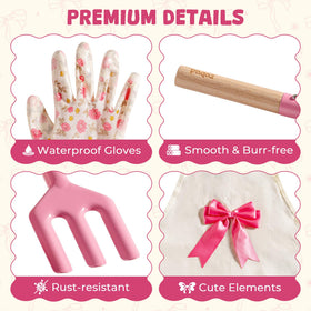 ROBud wooden-handled tools offer safe, smooth grip for budding gardeners.
