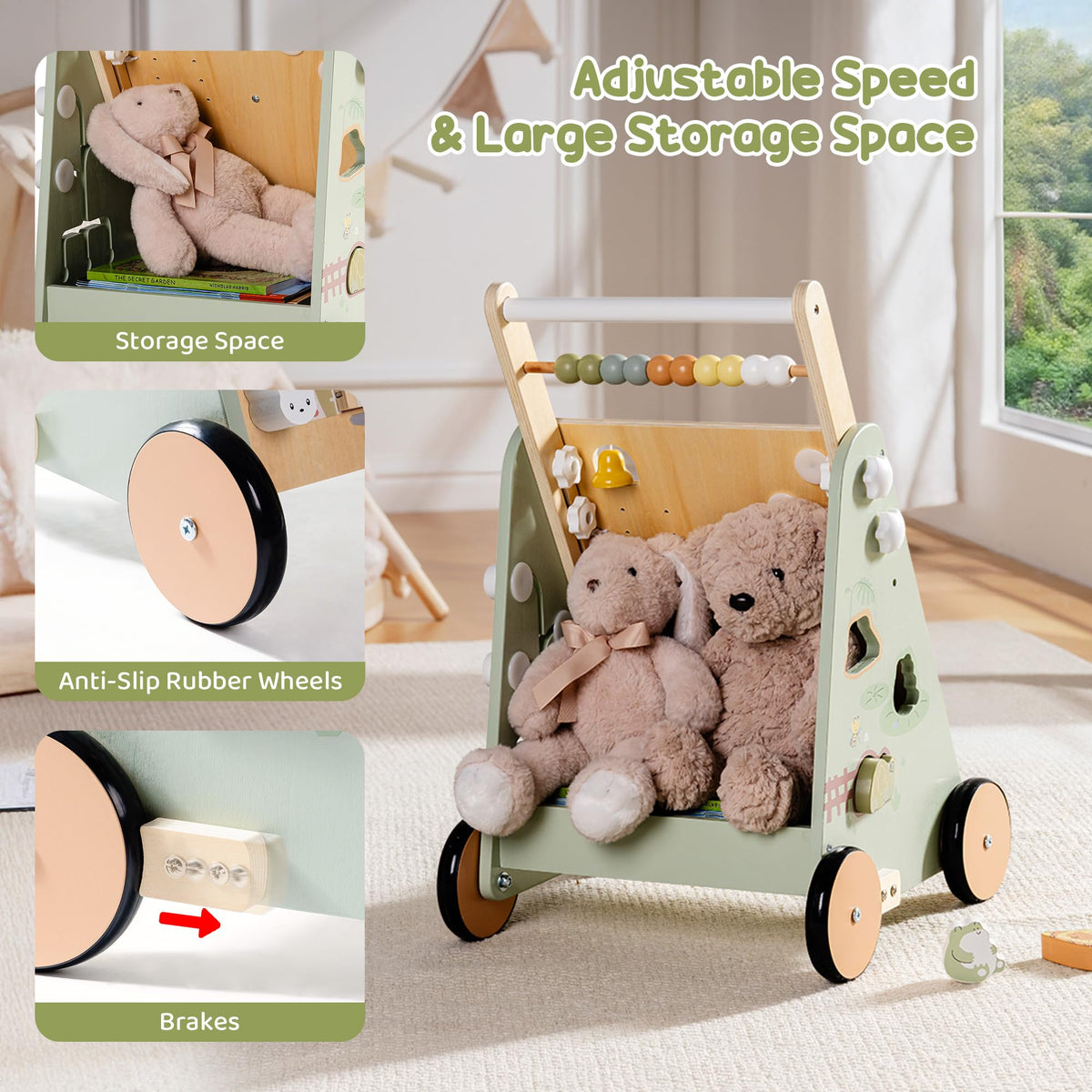 ROBUD learning-to-walk walker supports balance and early mobility.