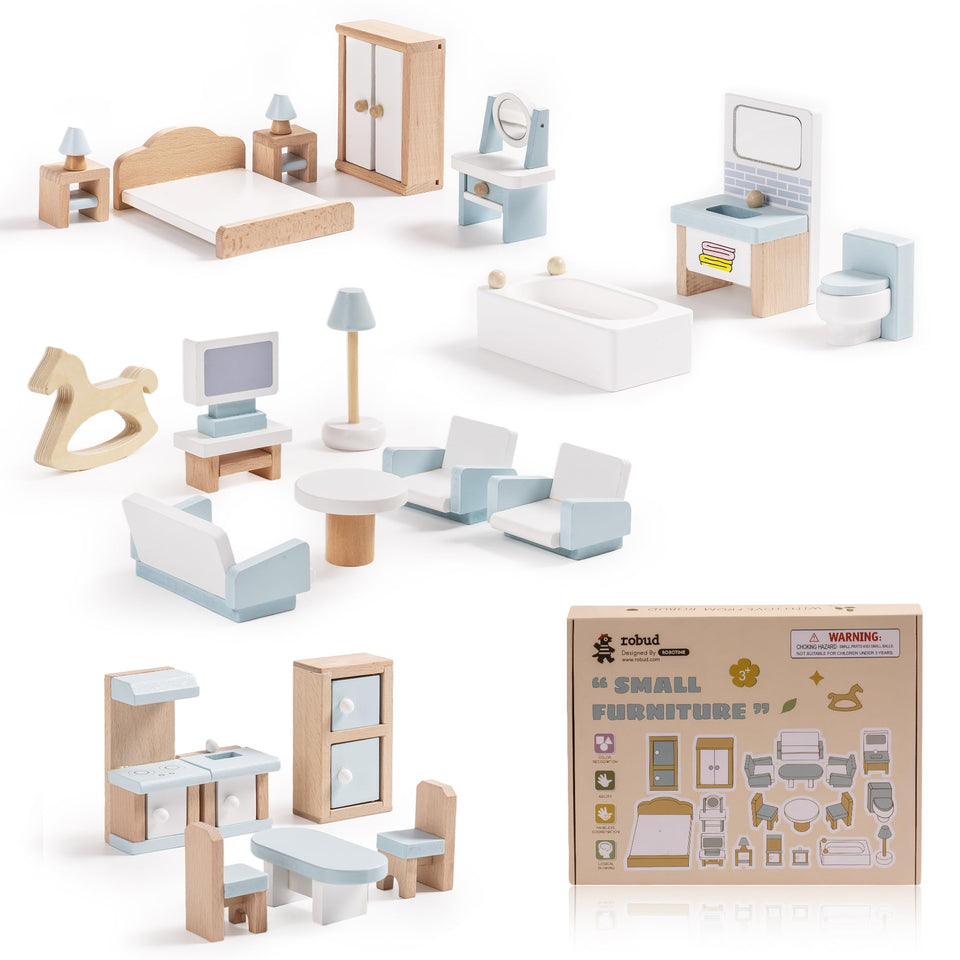 ROBUD living room furniture for dollhouses, enhances imaginative play.