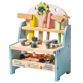 ROBUD Mini Workbench base with smooth wood and rounded edges for safe play