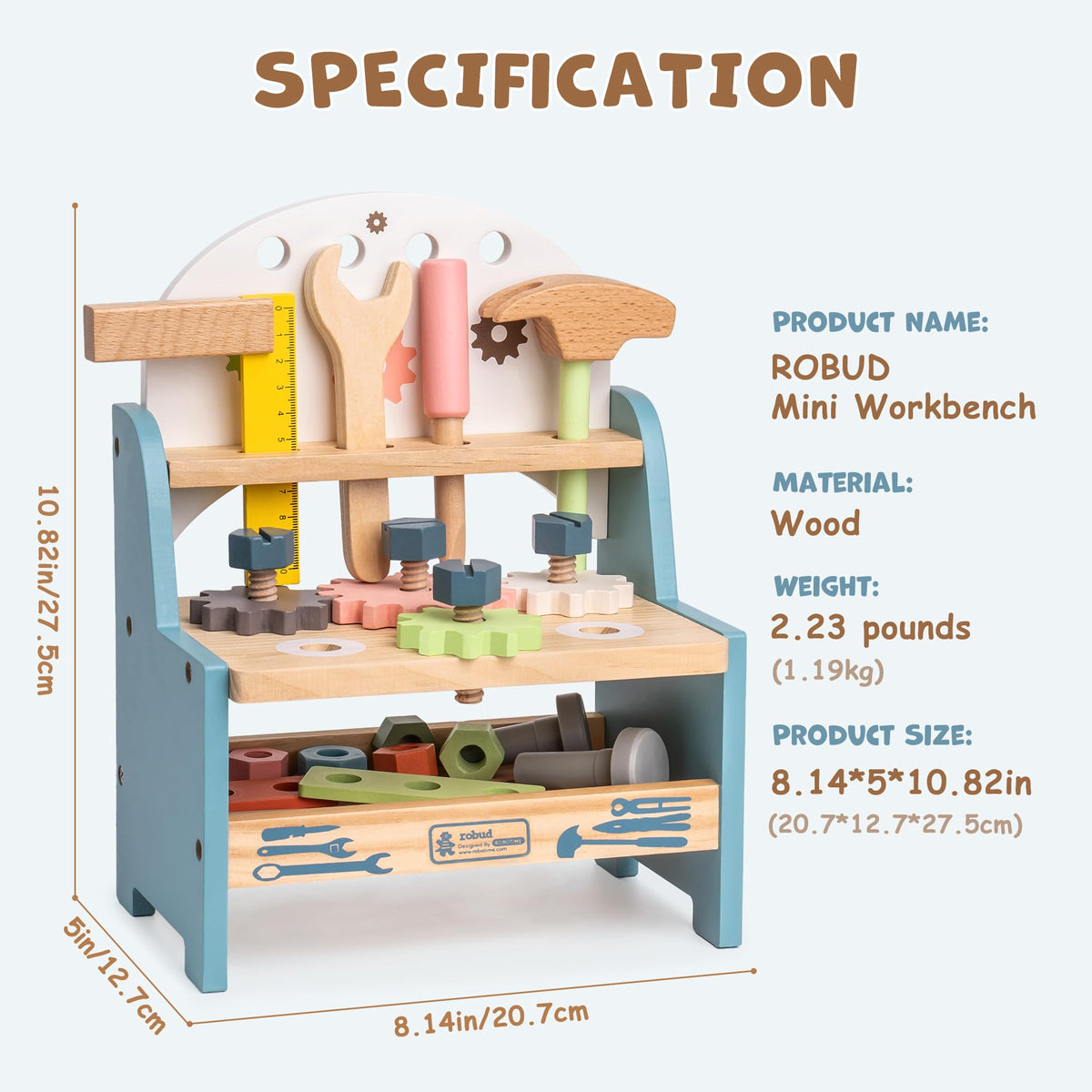 ROBUD colorful tool parts stimulate creativity and collaborative play