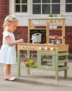 ROBUD Mud Kitchen for ages 3 plus promotes safe outdoor exploration.