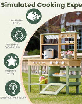 ROBUD Mud Kitchen blackboard for drawing recipes and planning play.