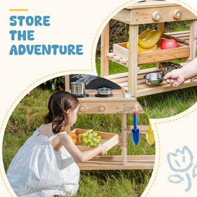 ROBUD Mud Kitchen faucet detail highlights sturdy design for water play