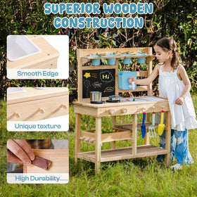 ROBUD Mud Kitchen in backyard invites active, social play