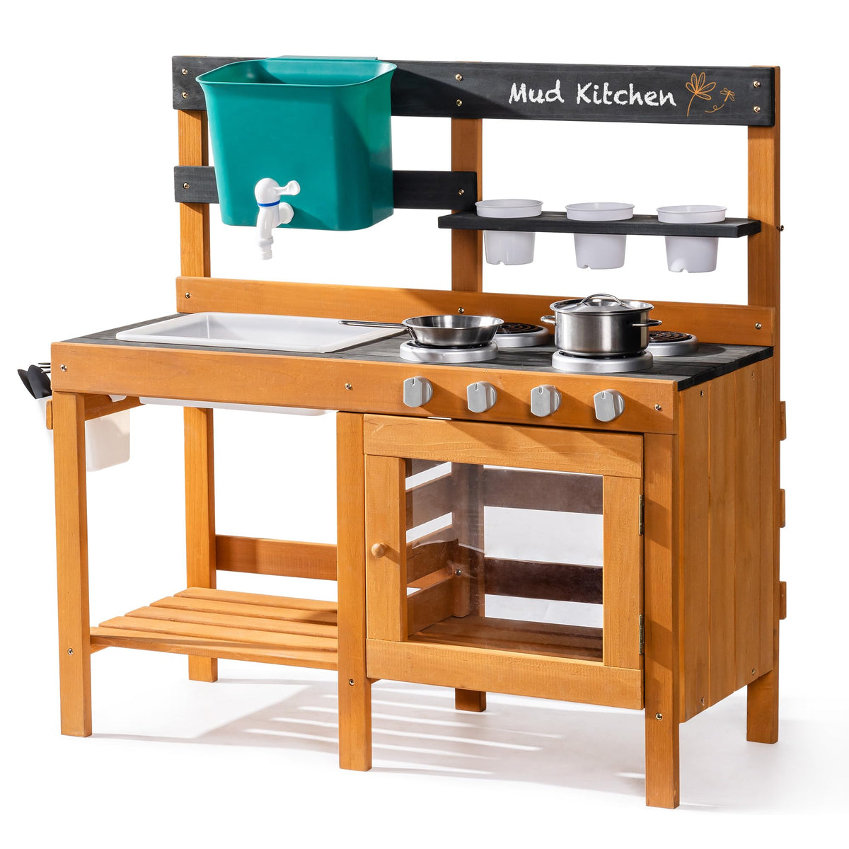 ROBUD mud kitchen outdoor set promotes active backyard play.
