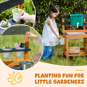 ROBUD mud kitchen planters and watering can invite gardening roles.