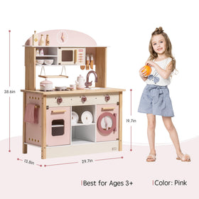 ROBUD Play Kitchen room-setup-size, fits neatly in many play spaces.