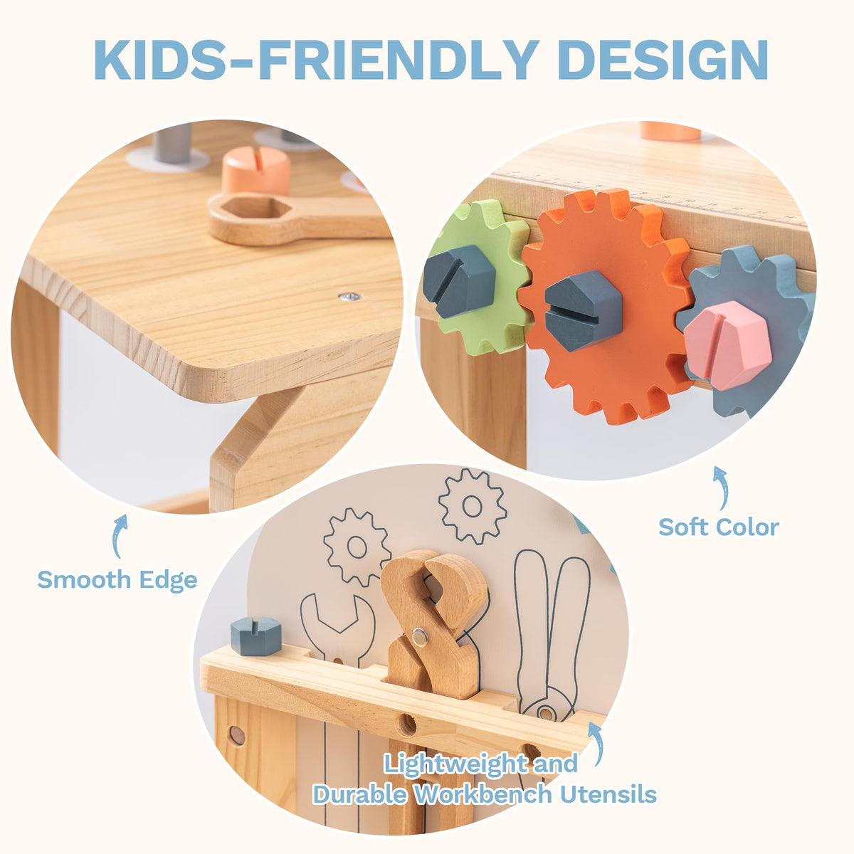 ROBUD rounded-edge design ensures safe, kid-friendly play sessions