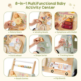 ROBUD salad sliders activity on walker supports hand-eye coordination.
