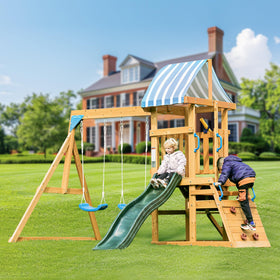 ROBUD cedar wood finish keeps the set smooth, durable, and kid-friendly.
