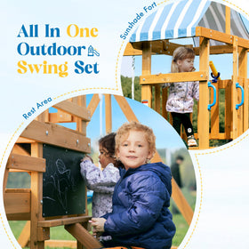 ROBUD swing set slide offers quick, exciting descents for kids.