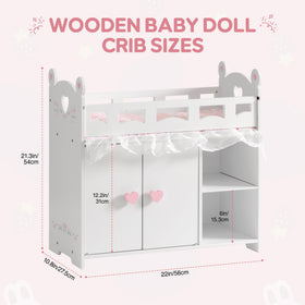 ROBUD three wooden hooks on the crib help organize outfits.
