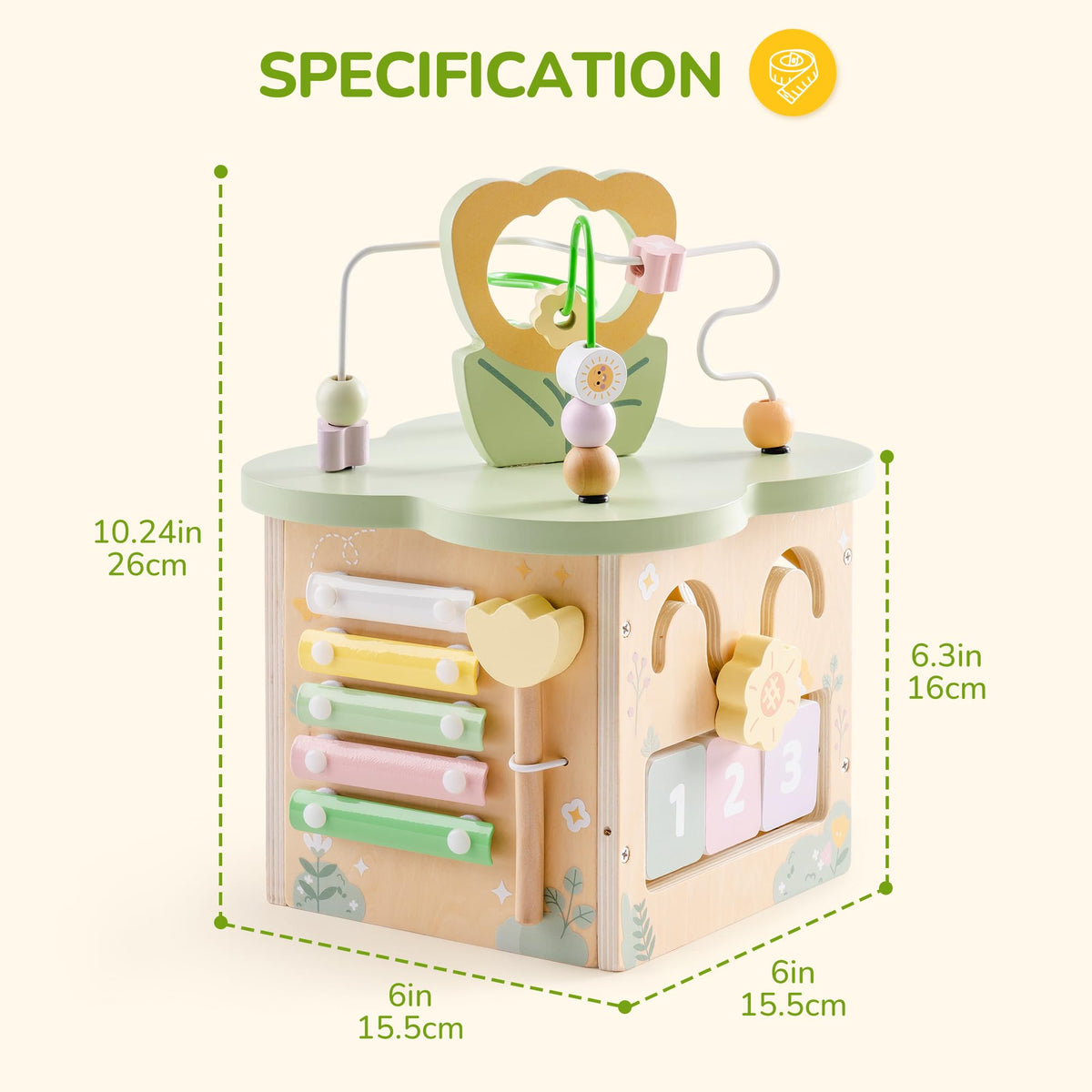 ROBud 4-sided design stays sturdy during lively, open-ended exploration.