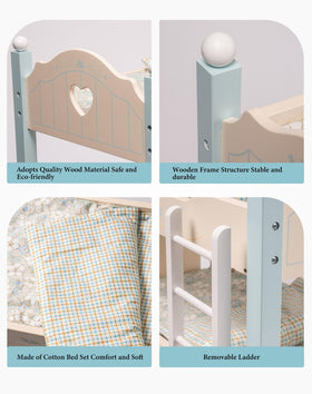 ROBUD wooden construction provides durable play for dolls