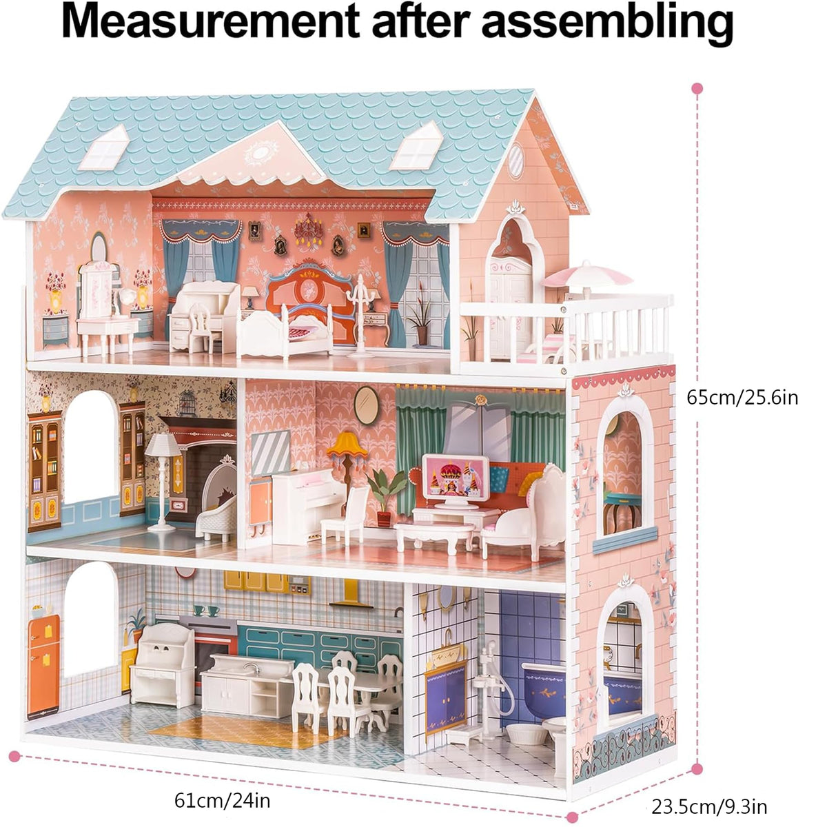 ROBud dollhouse playroom accessories showcase a complete pretend setup.
