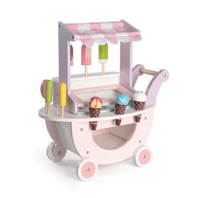 ROBUD wooden ice cream cart pink front view promotes imaginative play and language development