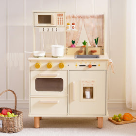 ROBUD wooden play kitchen microwave for imaginative pretend cooking