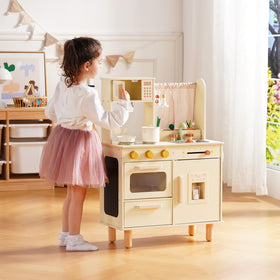 ROBUD wooden play kitchen sink for realistic cleanup pretend play
