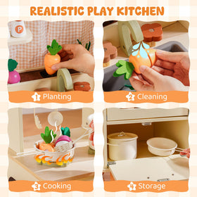 ROBUD wooden play kitchen stove for creative meal prep play