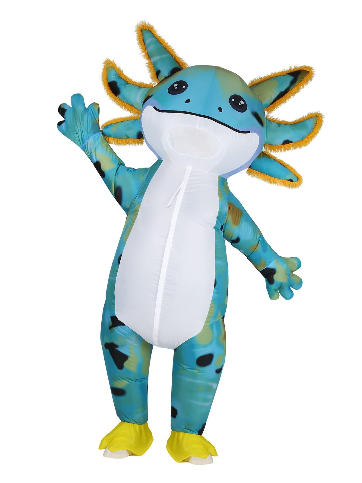 ROC PARTY axolotl costume in full-body inflatable form for playful cosplay