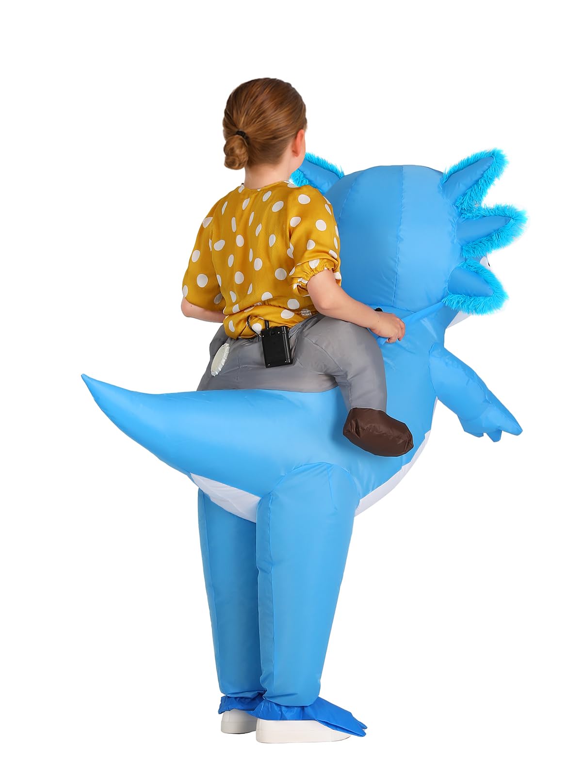 ROC PARTY inflatable axolotl costume with durable build ideal for active kids.