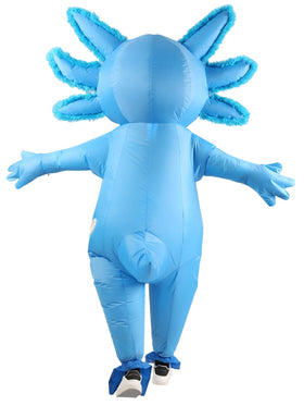 ROC PARTY one-size inflatable axolotl costume fits kids 128–150 cm for comfy wear.