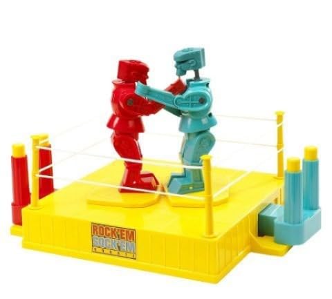 Rock Em Sock Em New Robots Game box front with Red Rocker and Blue Bomber for family play