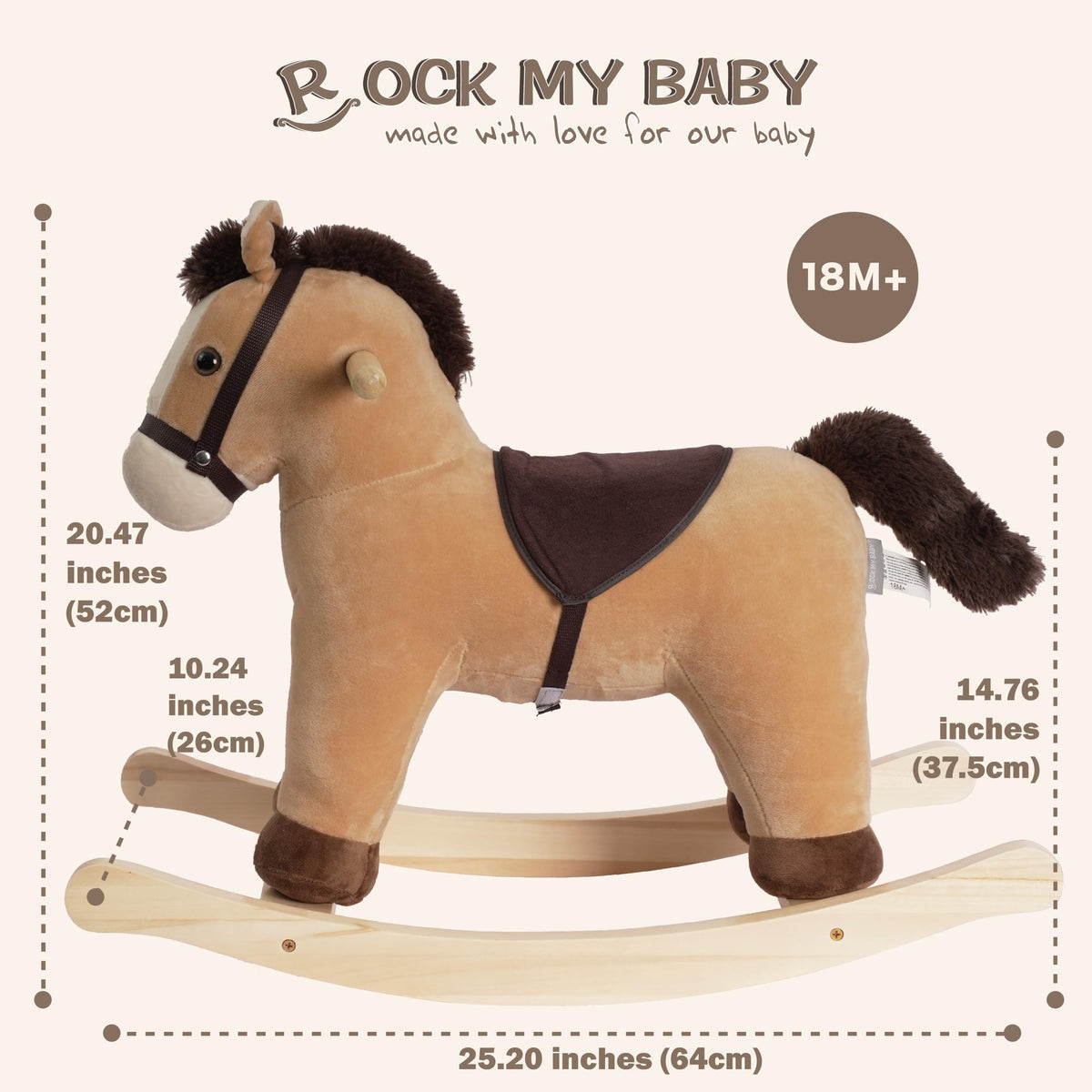 Rock My Baby Rocking Horse helps toddlers develop gross motor skills through rocking